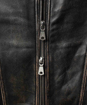 Sheep Leather Single Collard Blouson