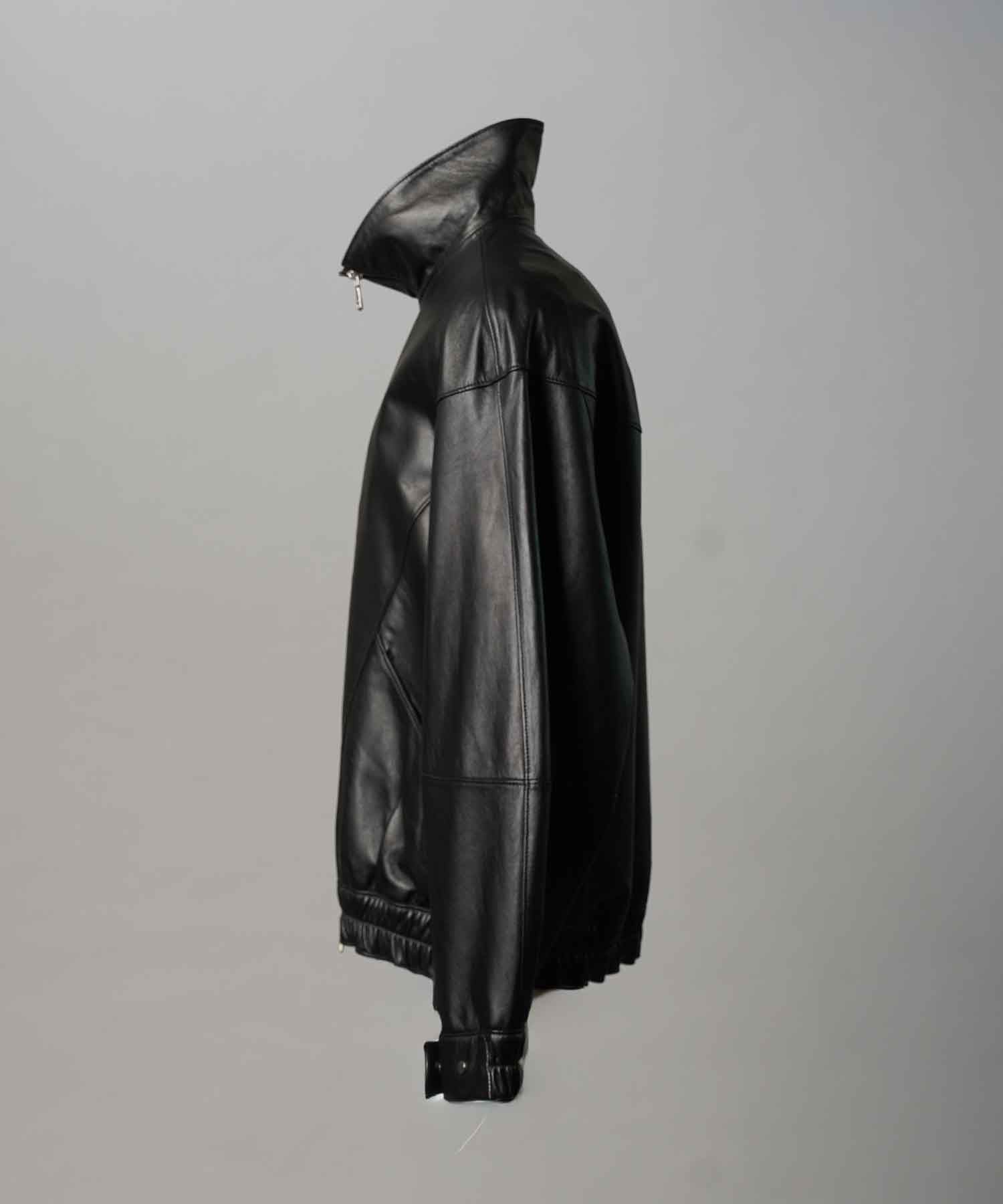 [25AW 사전 주문] 양 가죽 스탠드 칼라 블루슨