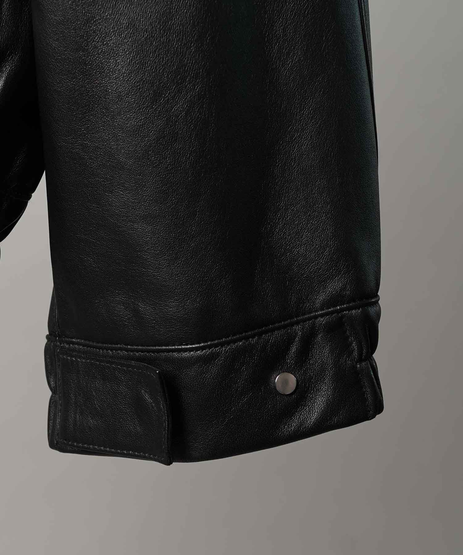 [25AW 사전 주문] 양 가죽 스탠드 칼라 블루슨