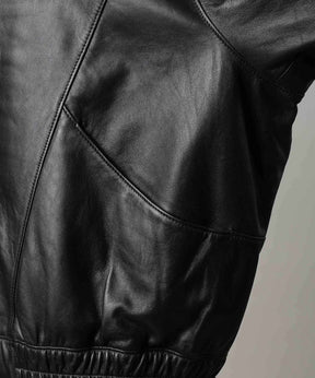 [25AW 사전 주문] 양 가죽 스탠드 칼라 블루슨