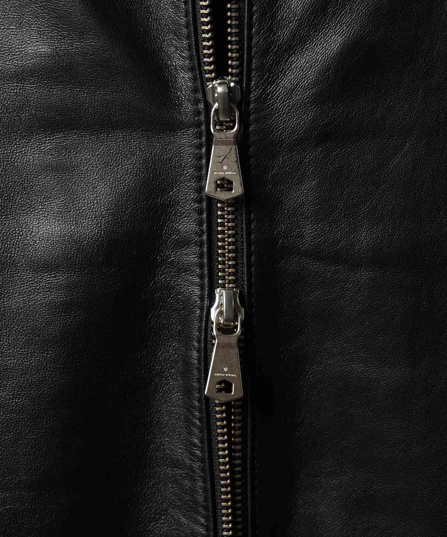 [25AW 사전 주문] 양 가죽 스탠드 칼라 블루슨