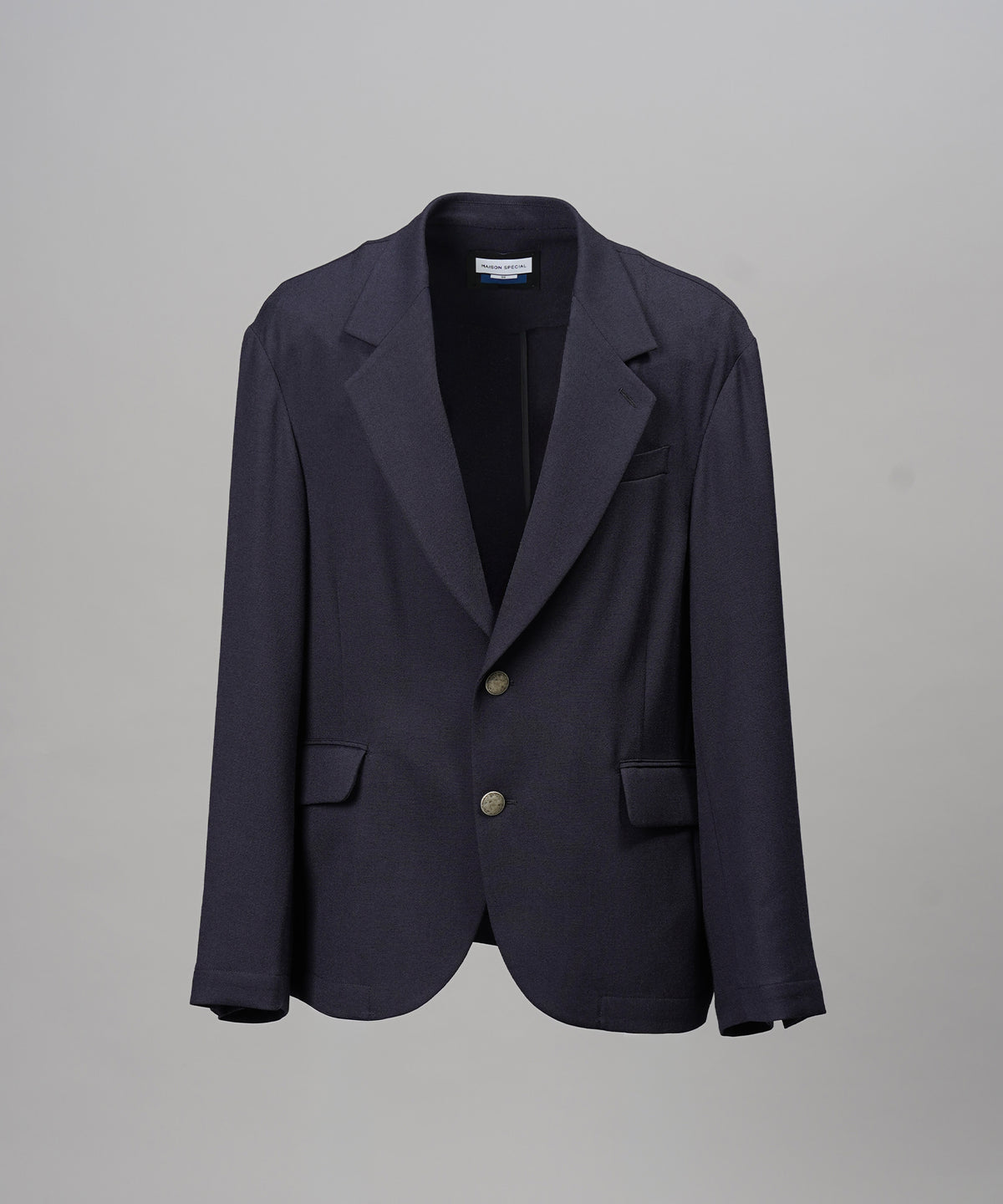 4 Colors Chambray Washable Wool Peaked Lapel Double Breasted Jacket