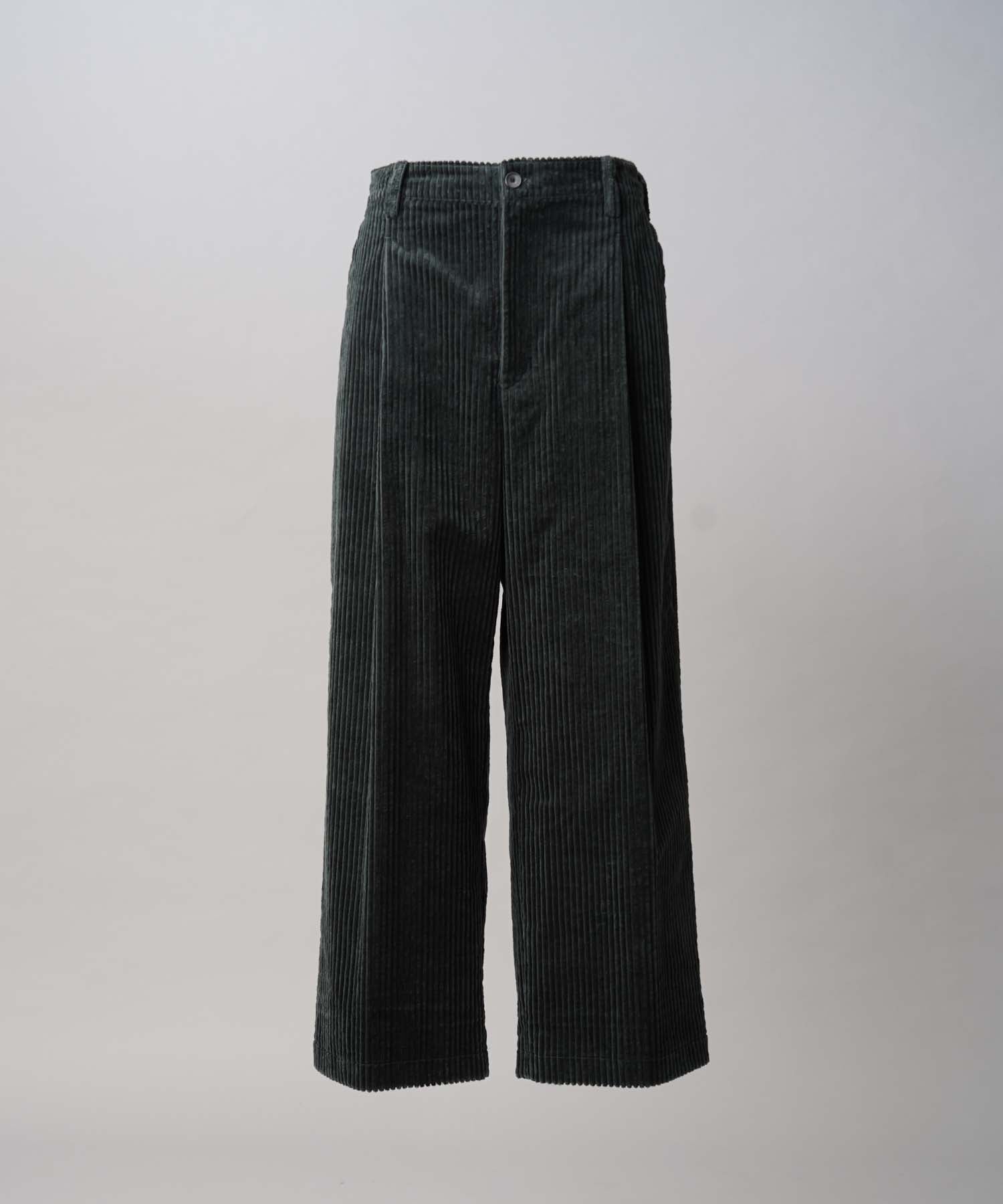 Wide-Wale Corduroy One-Tuck Pants