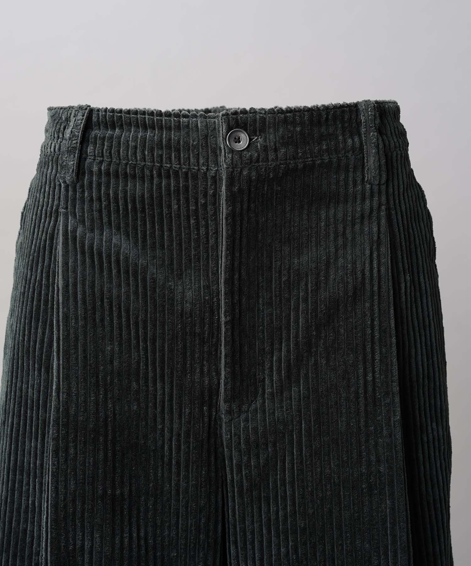 Wide-Wale Corduroy One-Tuck Pants