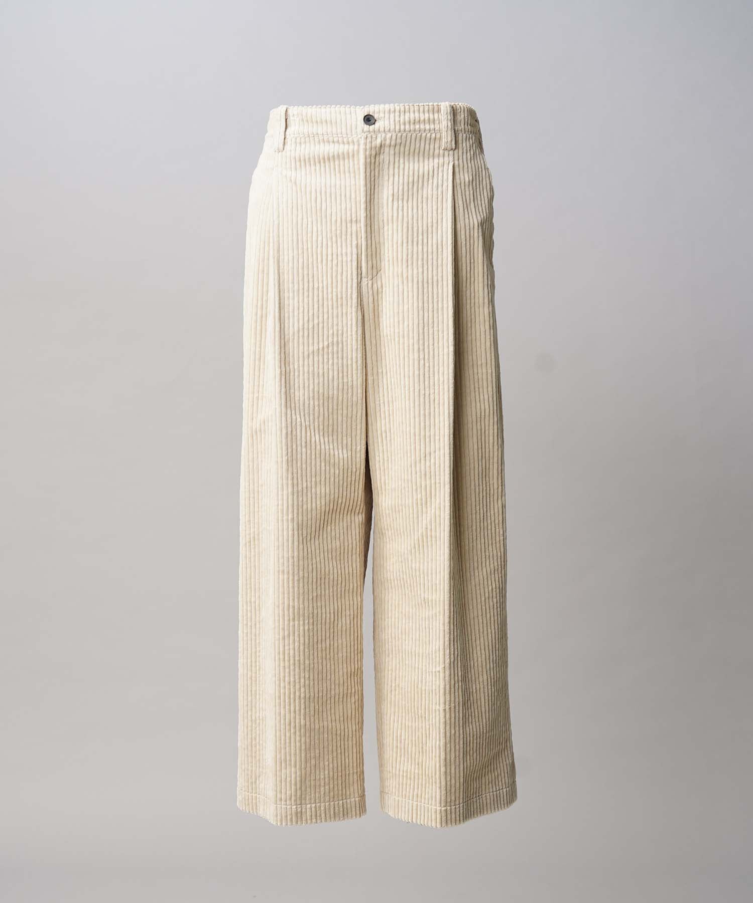 Wide-Wale Corduroy One-Tuck Pants