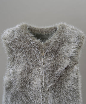 [25AW PRE-ORDER] Luxury Volume Eco Fur Prime-Over Vest