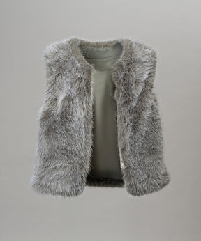 [25AW PRE-ORDER] Luxury Volume Eco Fur Prime-Over Vest