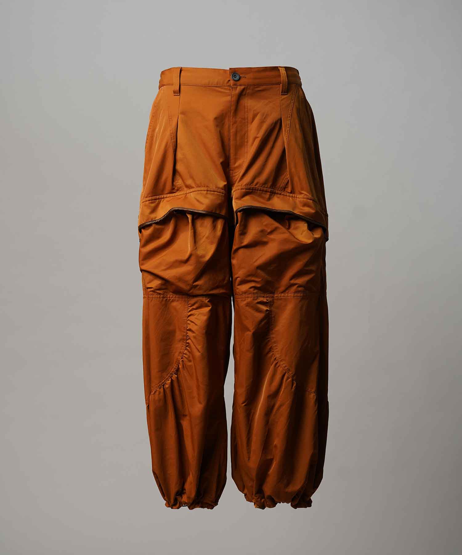 Gather Curved Switching Wide Pants