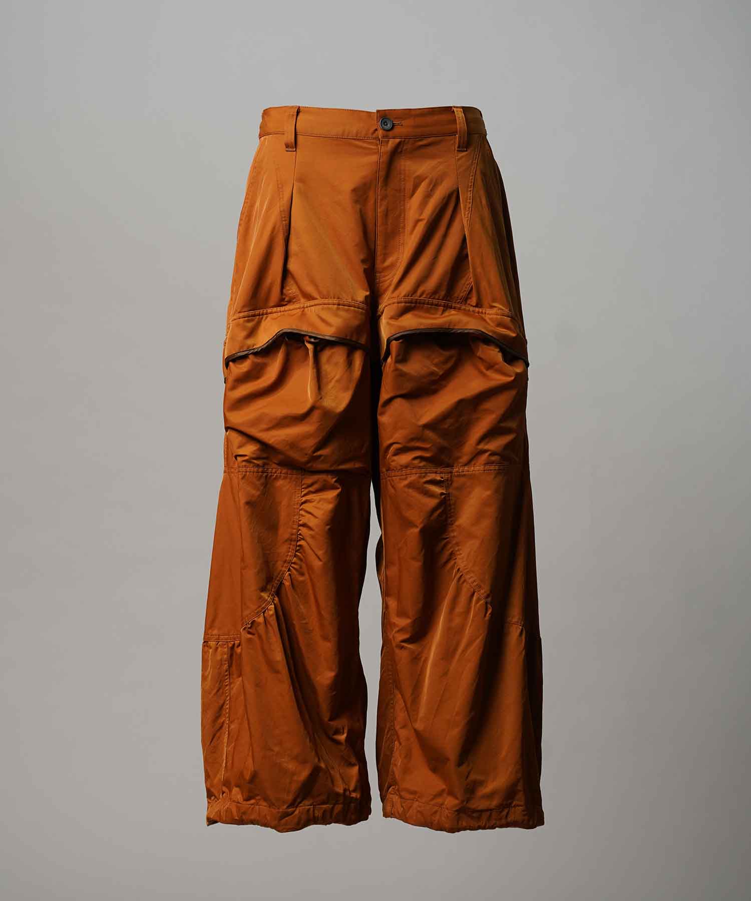 Gather Curved Switching Wide Pants