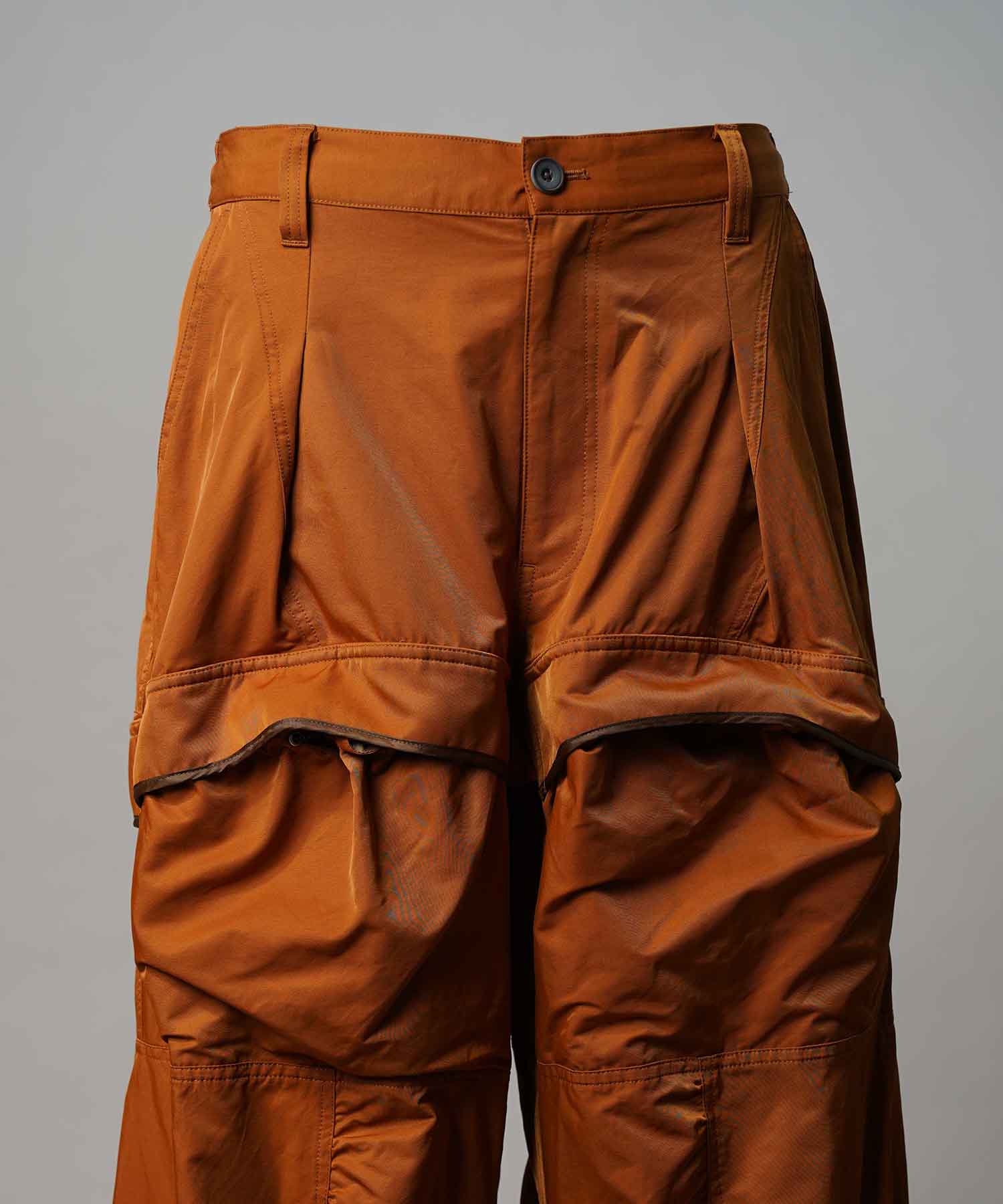 Gather Curved Switching Wide Pants