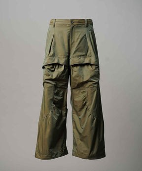 Gather Curved Switching Wide Pants