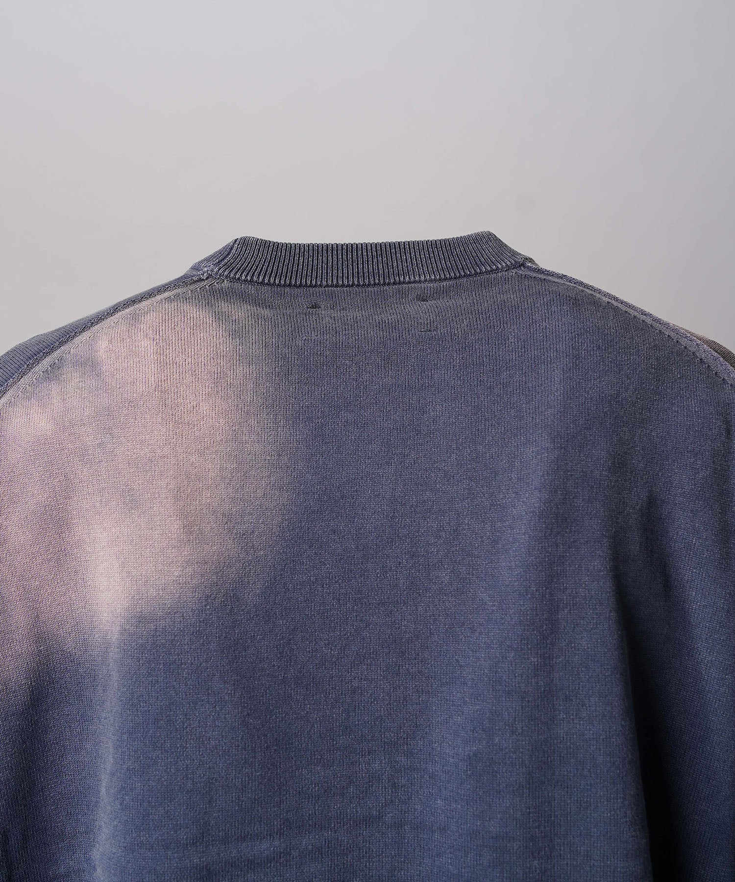 Gradation Dye Prime-Over Crew Neck Knit Pullover