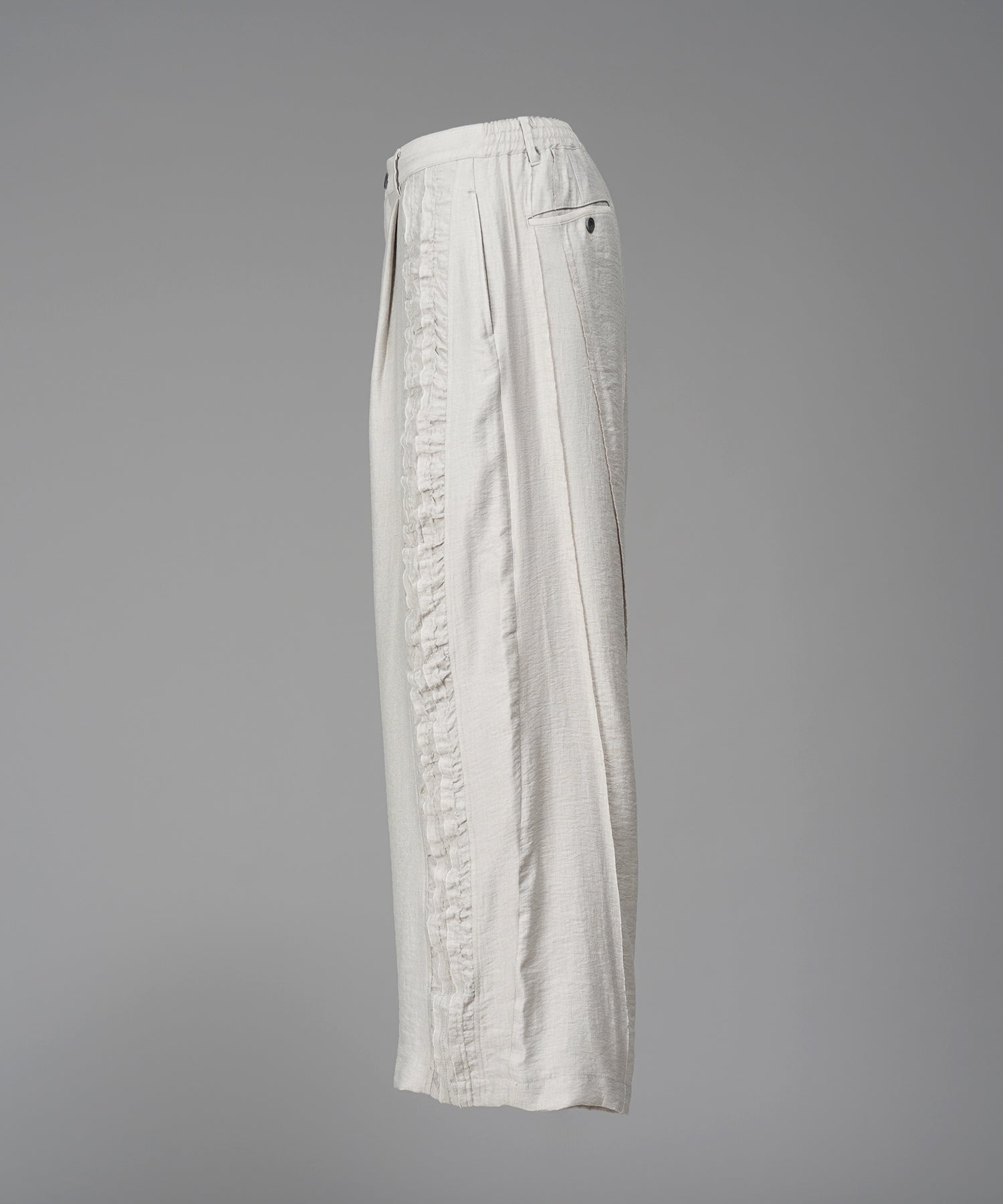 [26SS PRE-ORDER] Linen Mix Slab Side Big Pocket Prime-Wide Pants