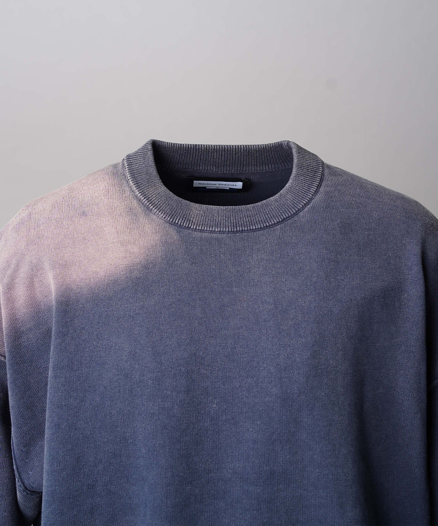 Gradation Dye Prime-Over Crew Neck Knit Pullover