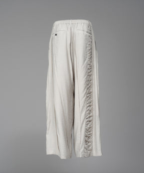 [26SS PRE-ORDER] Linen Mix Slab Side Big Pocket Prime-Wide Pants