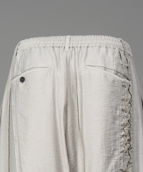 [26SS PRE-ORDER] Linen Mix Slab Side Big Pocket Prime-Wide Pants