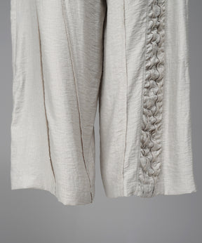 [26SS PRE-ORDER] Linen Mix Slab Side Big Pocket Prime-Wide Pants