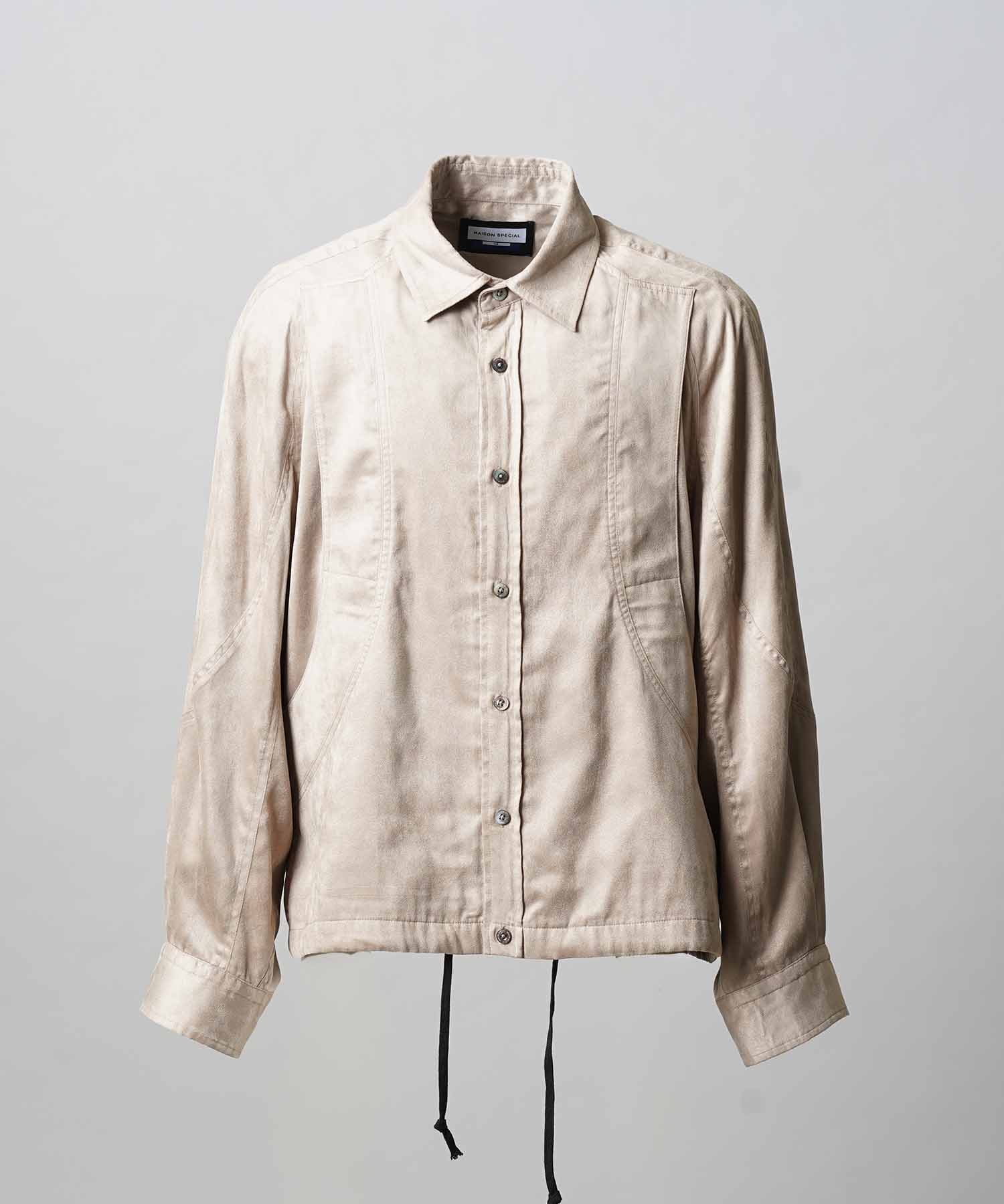 Curve Pocket A Light Eco Suede Shirt