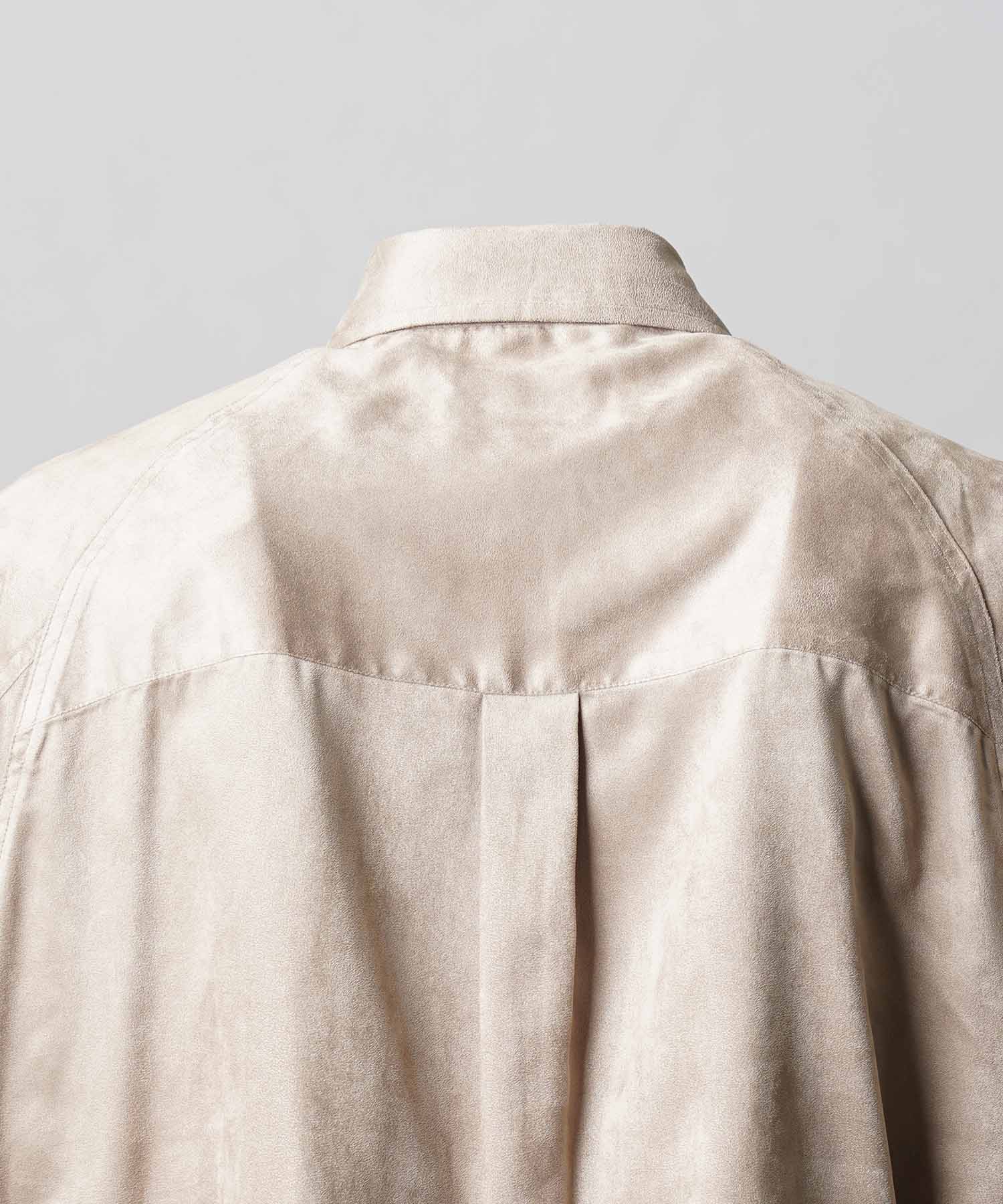 Curve Pocket A Light Eco Suede Shirt