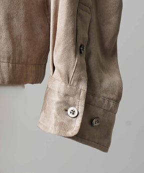 Curve Pocket A Light Eco Suede Shirt