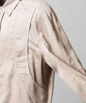 Curve Pocket A Light Eco Suede Shirt