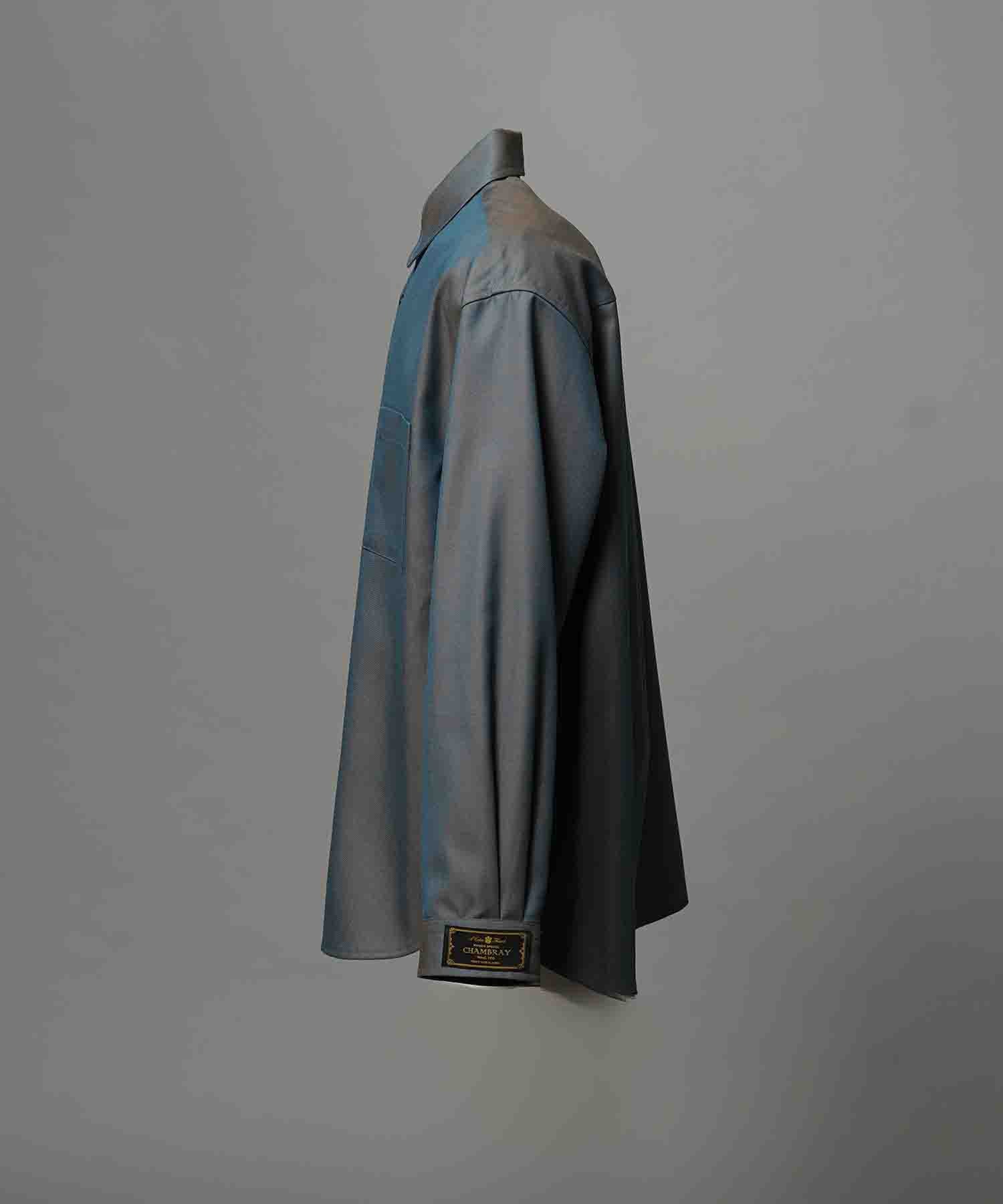 4 색 샹 브레이 씻을 수있는 양모 프라임-오버 일반 칼라 셔츠