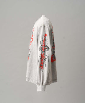 Artist Graphical Embroidery Prime-Over Crew Neck Long Sleeve T-Shirt