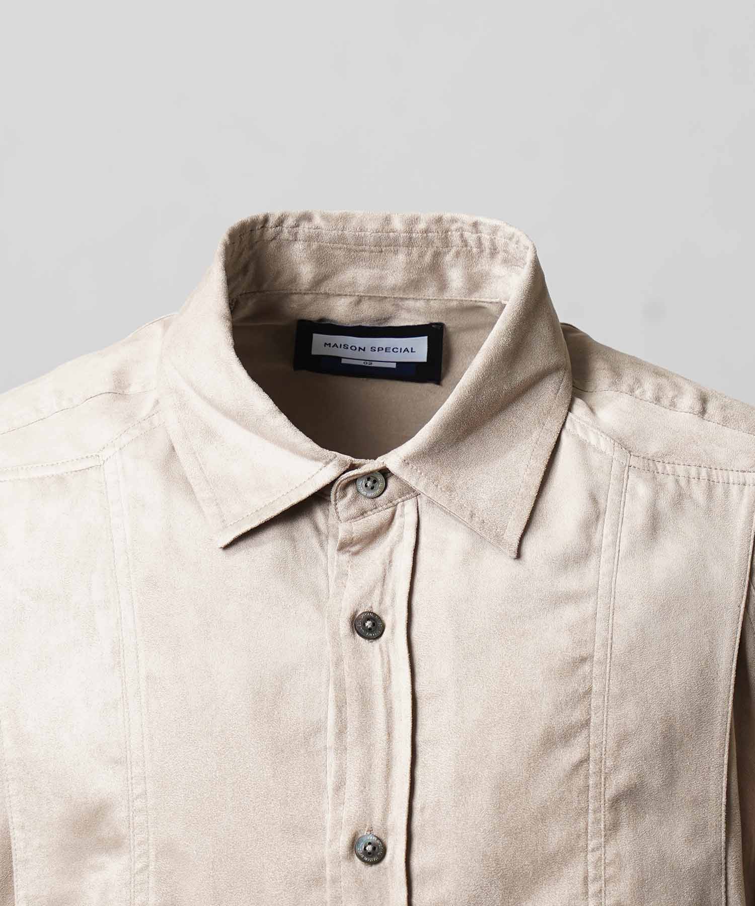 Curve Pocket A Light Eco Suede Shirt