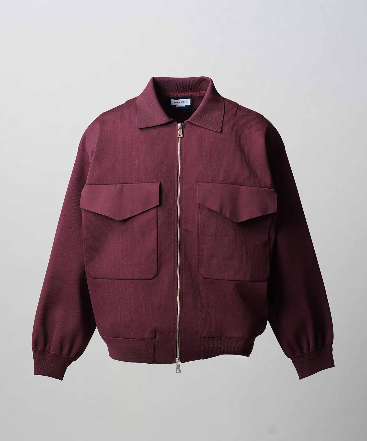 Prime-Over Double Pocket Knit Zip Blouson