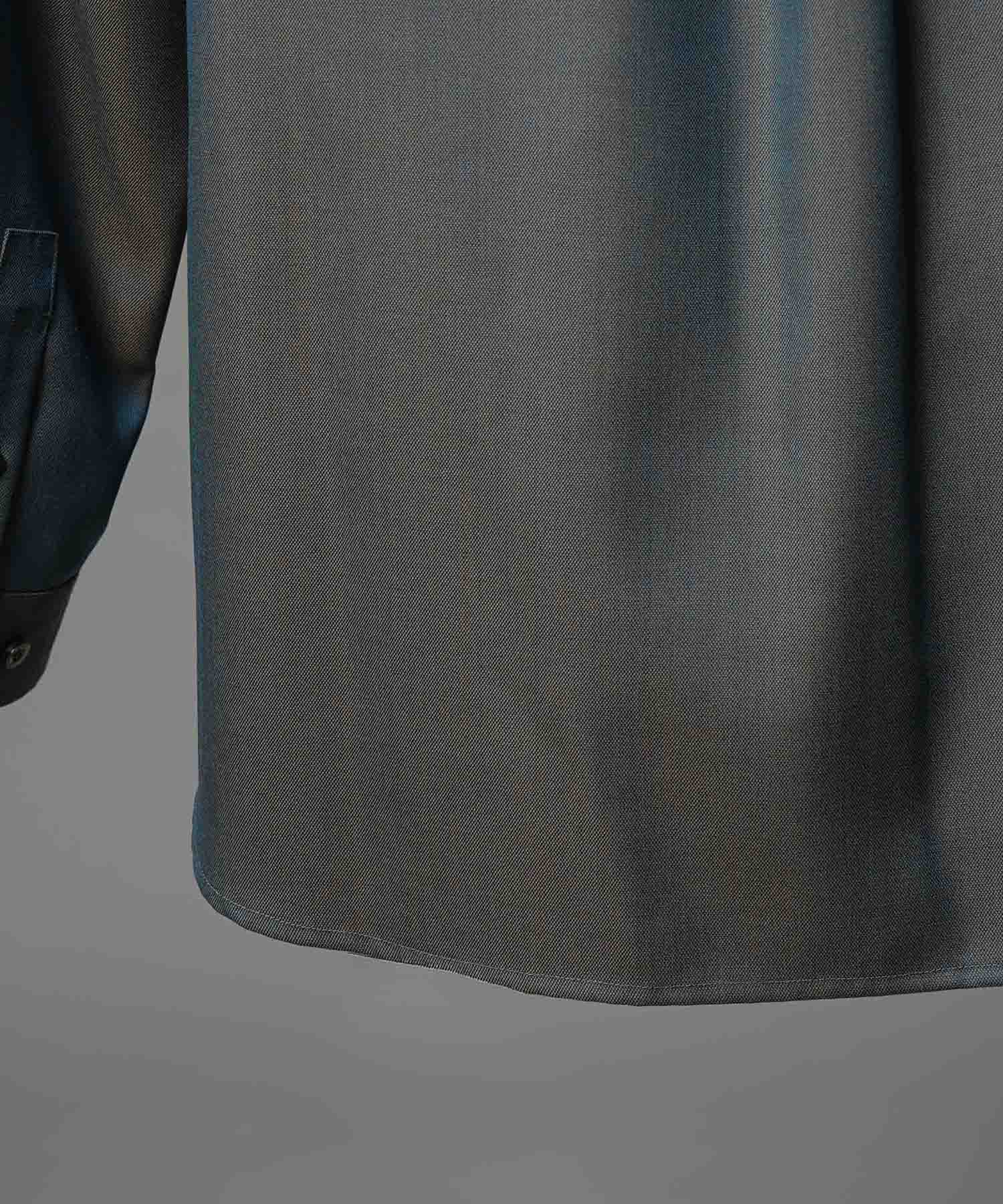 4 색 샹 브레이 씻을 수있는 양모 프라임-오버 일반 칼라 셔츠