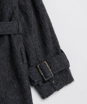 [25WINTER PRE-ORDER] Ribbon Collar Shaggy Long Coat