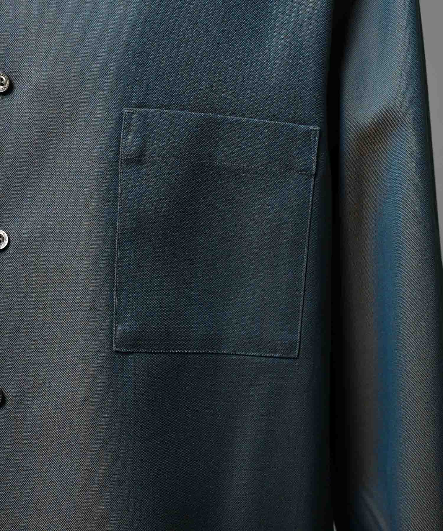 4 색 샹 브레이 씻을 수있는 양모 프라임-오버 일반 칼라 셔츠