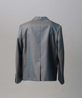 4 색 샹 브레이 세탁 가능한 양모 피크 라펠 더블 가슴 재킷