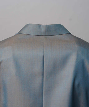 4 색 샹 브레이 세탁 가능한 양모 피크 라펠 더블 가슴 재킷