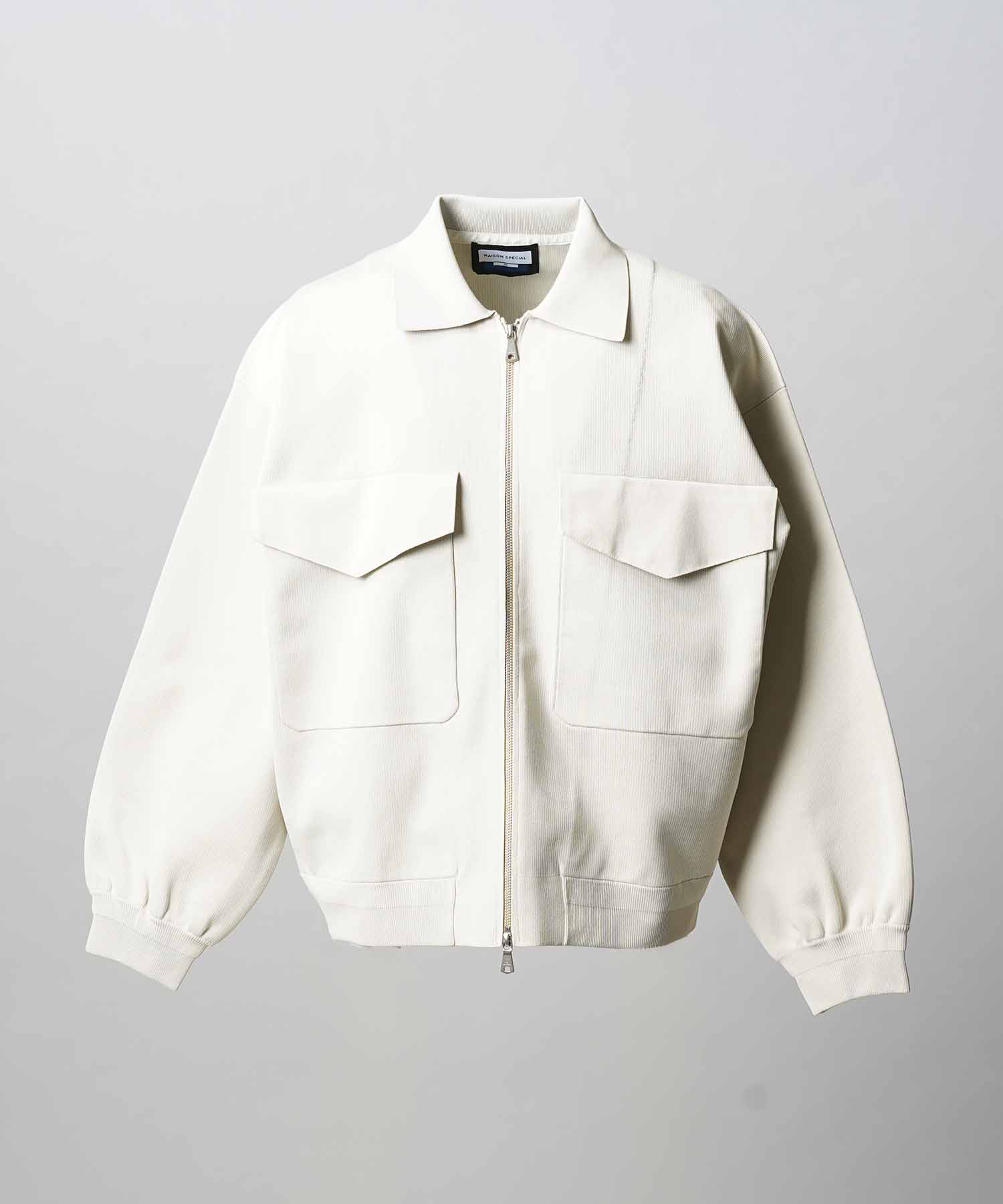 Prime-Over Double Pocket Knit Zip Blouson
