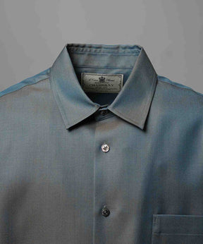 4 Colors Chambray Washable Wool Prime-Over Regular Collar Shirt Coat