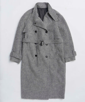 [25WINTER PRE-ORDER] Ribbon Collar Shaggy Long Coat