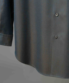 4 Colors Chambray Washable Wool Prime-Over Regular Collar Shirt Coat