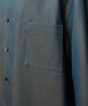 4 Colors Chambray Washable Wool Prime-Over Regular Collar Shirt Coat