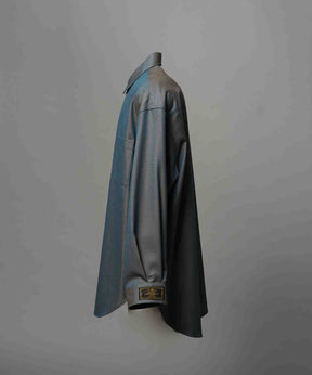 4 Colors Chambray Washable Wool Prime-Over Regular Collar Shirt Coat