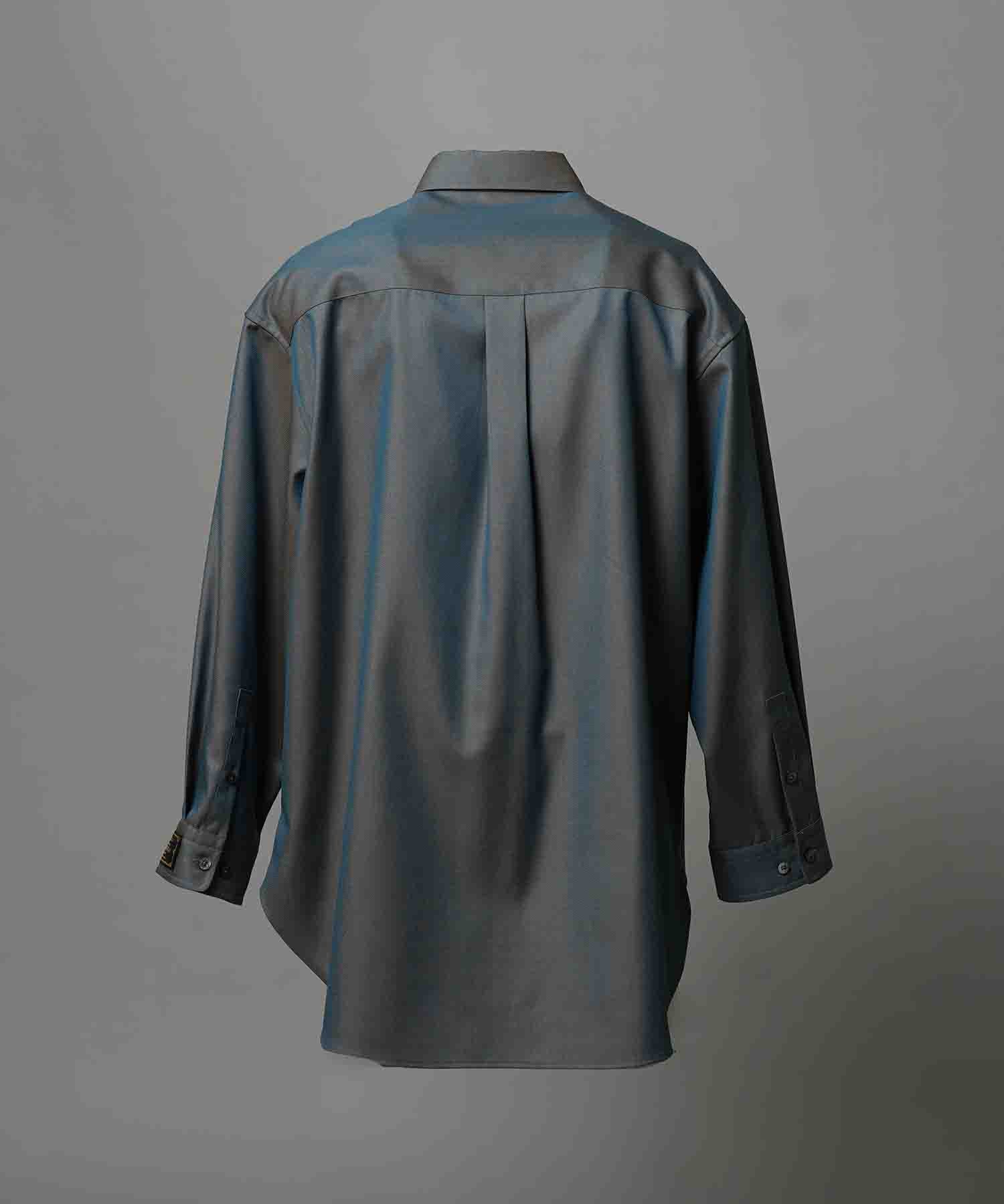 4 Colors Chambray Washable Wool Prime-Over Regular Collar Shirt Coat