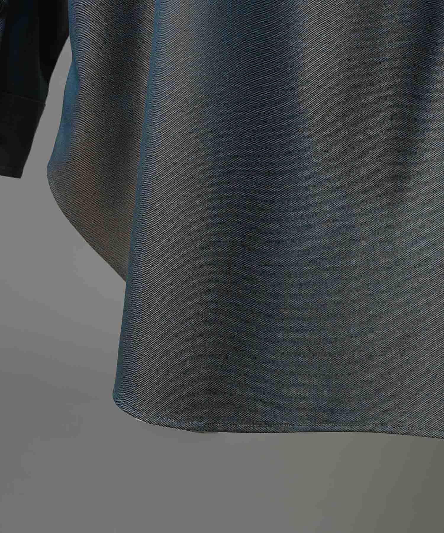 4 Colors Chambray Washable Wool Prime-Over Regular Collar Shirt Coat