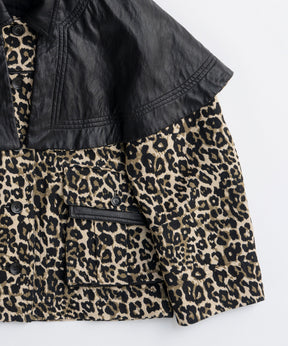 leopard Military Cape Jacket