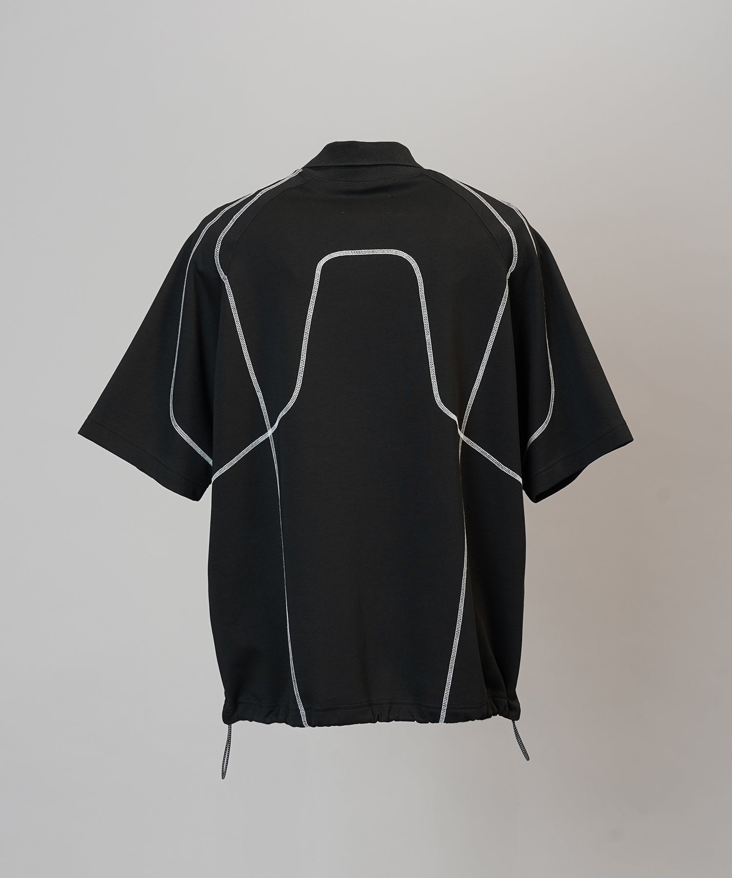 【26SS PRE-ORDER】V-neck Stitch Work Prime-Over Raglan Short Sleeve Polo Shirt