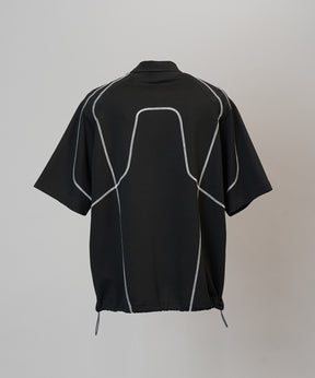 【26SS PRE-ORDER】V-neck Stitch Work Prime-Over Raglan Short Sleeve Polo Shirt