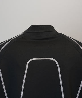 【26SS PRE-ORDER】V-neck Stitch Work Prime-Over Raglan Short Sleeve Polo Shirt