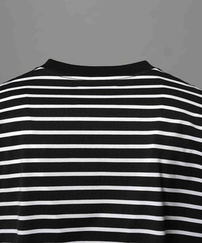 ULTIMA Cotton Border Prime-Over Crew Neck Long Sleeve T-Shirt