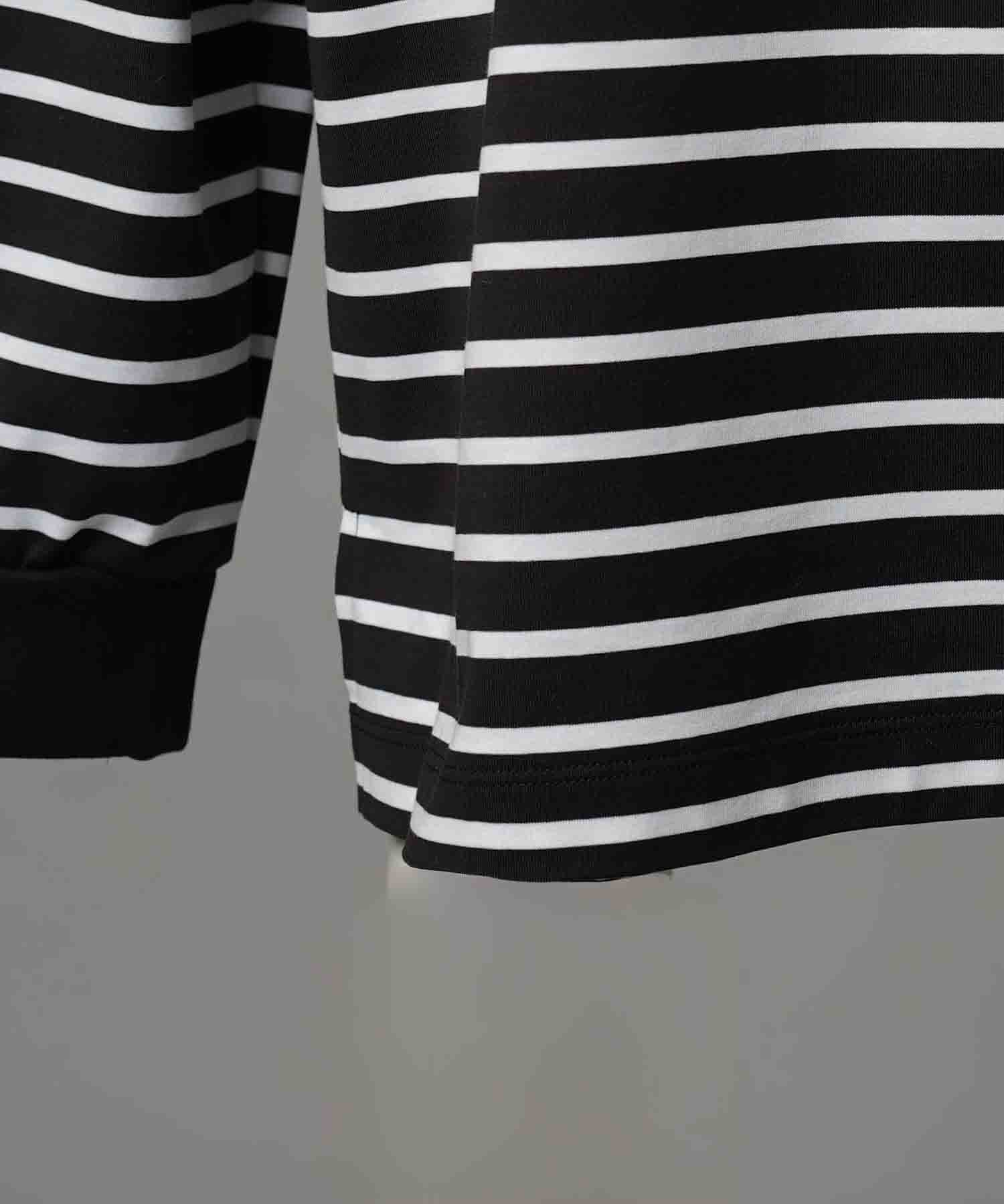 ULTIMA Cotton Border Prime-Over Crew Neck Long Sleeve T-Shirt