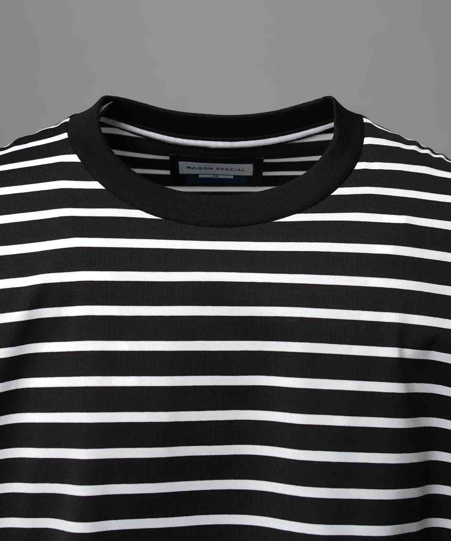 ULTIMA Cotton Border Prime-Over Crew Neck Long Sleeve T-Shirt