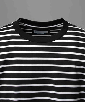 ULTIMA Cotton Border Prime-Over Crew Neck Long Sleeve T-Shirt